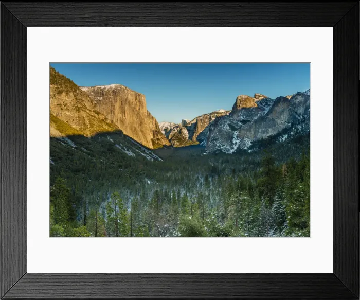 Framed Print : Winter view over Yosemite Valley from Tunnel View, Yosemite National Park, California Framed Print : Winter view over Yosemite Valley from Tunnel View, Yosemite National Park, California