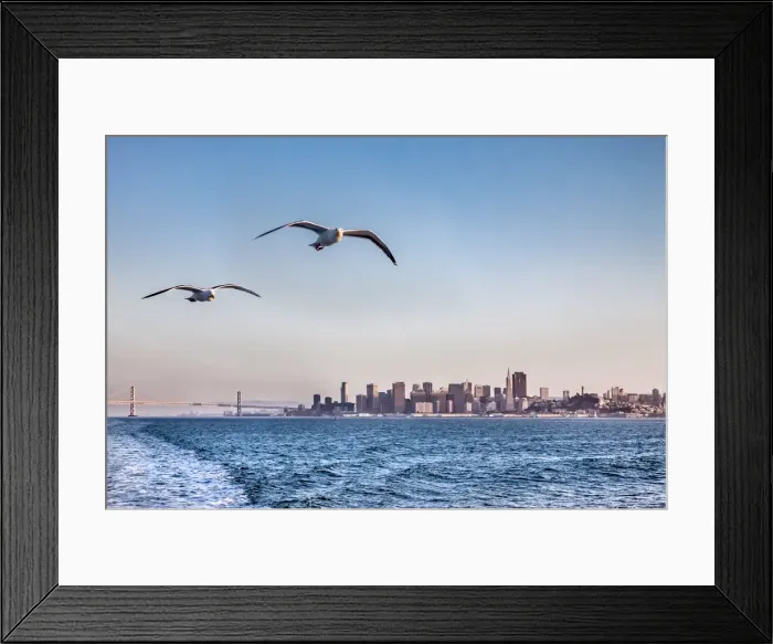 Framed Print : View from ferry towards downtown, San Francisco, California, USA Framed Print : View from ferry towards downtown, San Francisco, California, USA