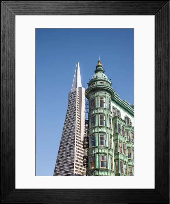 Framed Print : Transamerica Pyramid and Columbus Tower, San Francisco, California, USA Framed Print : Transamerica Pyramid and Columbus Tower, San Francisco, California, USA