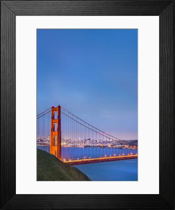 Framed Print : Illuminated Golden Gate bridge, San Francisco, California, USA Framed Print : Illuminated Golden Gate bridge, San Francisco, California, USA