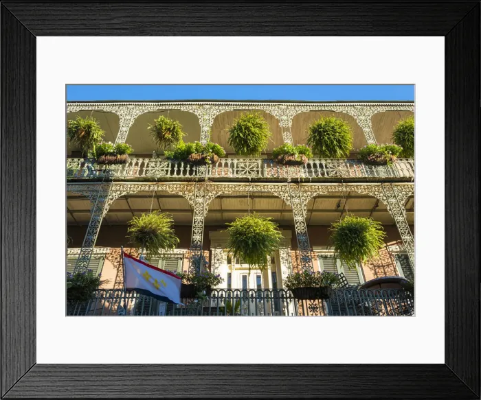 Framed Print : United States, Louisiana, New Orleans. French Quarter balconies on Royal Street Framed Print : United States, Louisiana, New Orleans. French Quarter balconies on Royal Street
