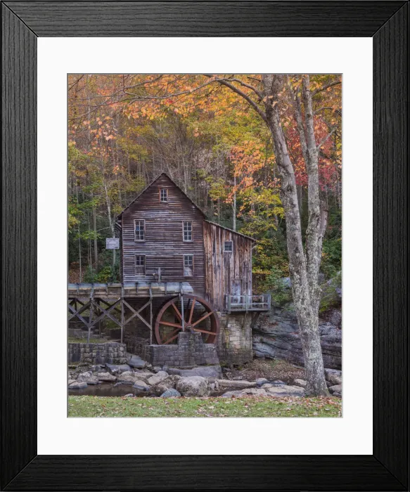 Framed Print : Glade Grist Mill in Autumn, Babcock State Park, West Virginia, USA Framed Print : Glade Grist Mill in Autumn, Babcock State Park, West Virginia, USA