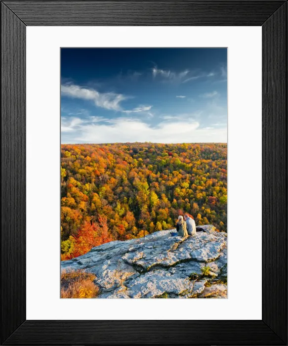 Framed Print : Couple at Lindy Point in Autumn, Blackwater Falls State Park, West Virginia, USA Framed Print : Couple at Lindy Point in Autumn, Blackwater Falls State Park, West Virginia, USA