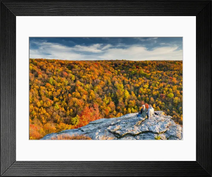 Framed Print : Couple at Lindy Point in Autumn, Blackwater Falls State Park, West Virginia, USA