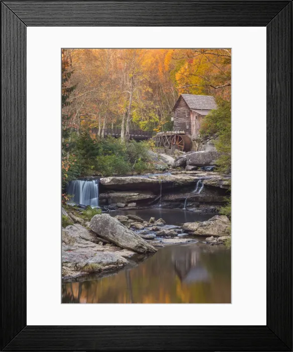 Framed Print : Glade Grist Mill in Autumn, Babcock State Park, West Virginia, USA Framed Print : Glade Grist Mill in Autumn, Babcock State Park, West Virginia, USA