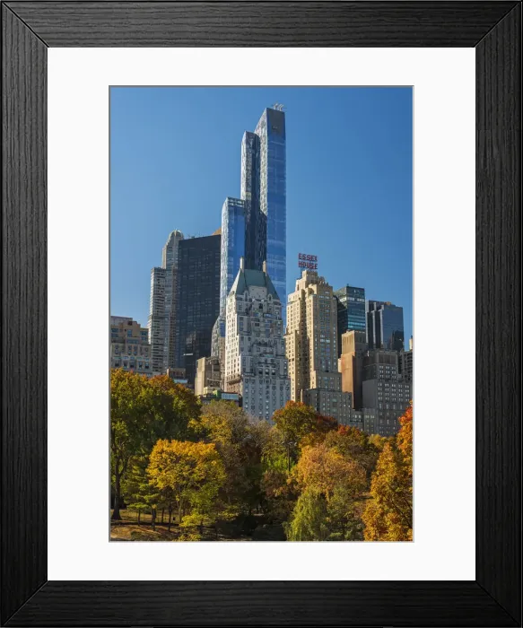 Framed Print : Fall foliage at Central Park with skyscrapers behind, Manhattan, New York, USA Framed Print : Fall foliage at Central Park with skyscrapers behind, Manhattan, New York, USA
