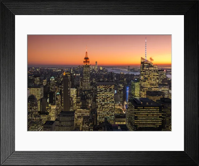 Framed Print : Midtown Manhattan skyline at dusk, New York, USA Framed Print : Midtown Manhattan skyline at dusk, New York, USA