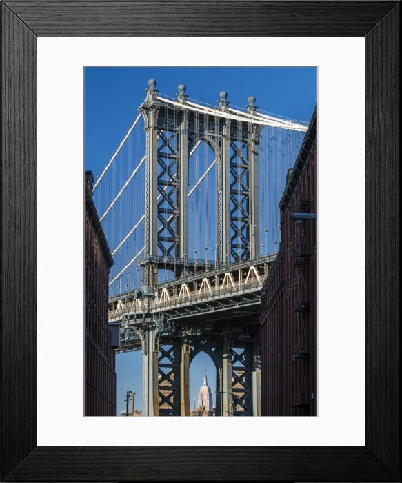 Framed Print : View toward Manhattan Bridge with the Empire State Building in the background, Brooklyn Framed Print : View toward Manhattan Bridge with the Empire State Building in the background, Brooklyn