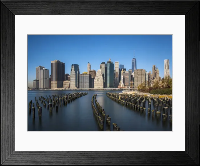 Framed Print : Lower Manhattan skyline from Brooklyn Bridge Park, Brooklyn, New York, USA Framed Print : Lower Manhattan skyline from Brooklyn Bridge Park, Brooklyn, New York, USA