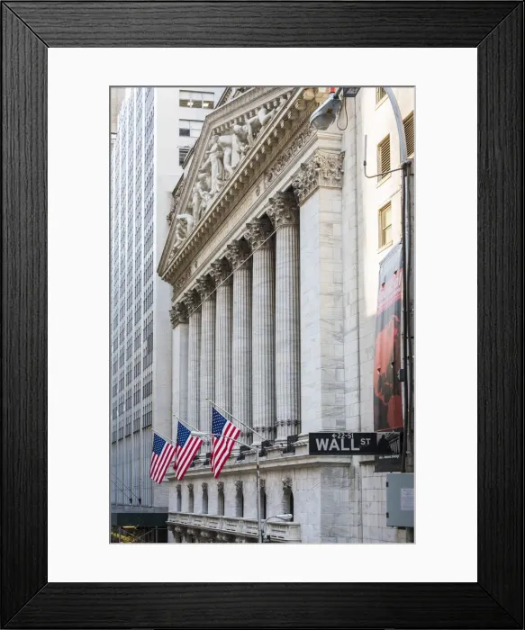 Framed Print : New York Stock Exchange, Wall Street, Lower Manhattan, New York, USA Framed Print : New York Stock Exchange, Wall Street, Lower Manhattan, New York, USA