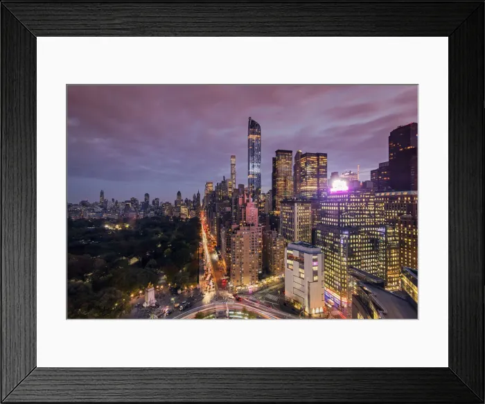Framed Print : City skyline at dusk with Central Park, Manhattan, New York, USA Framed Print : City skyline at dusk with Central Park, Manhattan, New York, USA