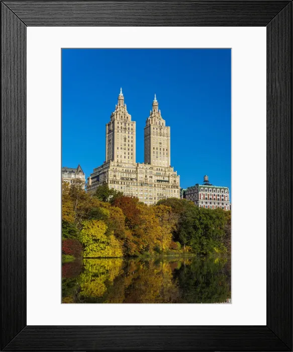 Framed Print : Fall foliage at Central Park with Upper West Side behind, Manhattan, New York, USA Framed Print : Fall foliage at Central Park with Upper West Side behind, Manhattan, New York, USA