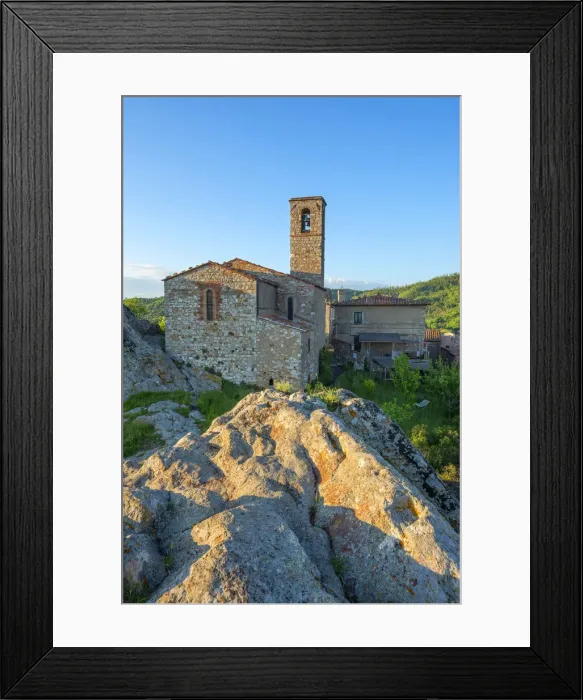 Framed Print : Church of View at Roccatederighi, Roccastrada, Grosseto, Maremma, Tuscany, Italy