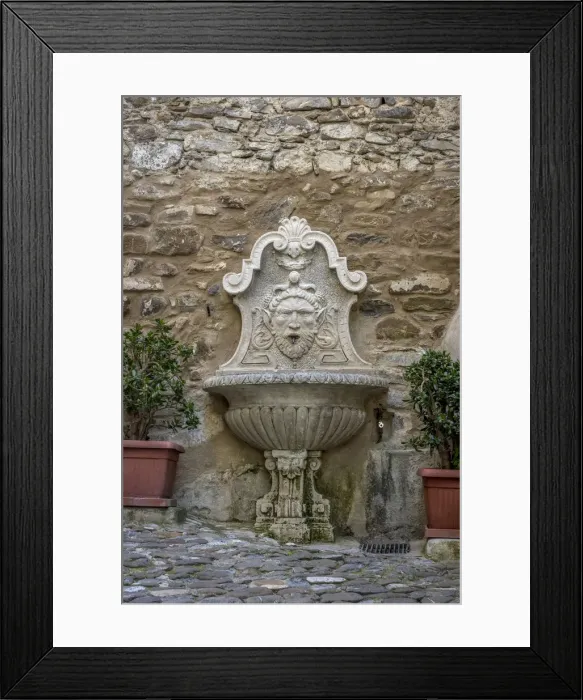 Framed Print : Europe, Italy, Liguria. Dolceacqua. Fountain in the town Framed Print : Europe, Italy, Liguria. Dolceacqua. Fountain in the town