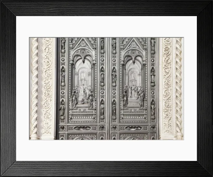Framed Print : Bronze front door of tf Saint Mary of the Flower Cathedral, Florence, Tuscany, Italy Framed Print : Bronze front door of tf Saint Mary of the Flower Cathedral, Florence, Tuscany, Italy