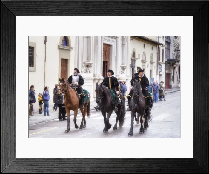 Framed Print : Participants in the Explosion of the Cart festival horse riding, Florence, Tuscany Framed Print : Participants in the Explosion of the Cart festival horse riding, Florence, Tuscany