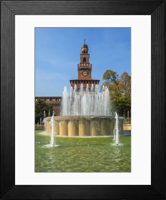 Framed Print : Sforzesco castle and fountain, Milan, Lombardy, Italy Framed Print : Sforzesco castle and fountain, Milan, Lombardy, Italy