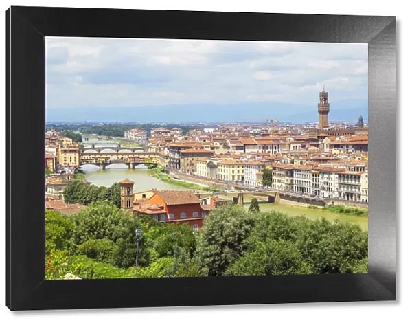 Cityscape view of Florence from the Piazzale Michelangelo, Florence, Tuscany, Italy