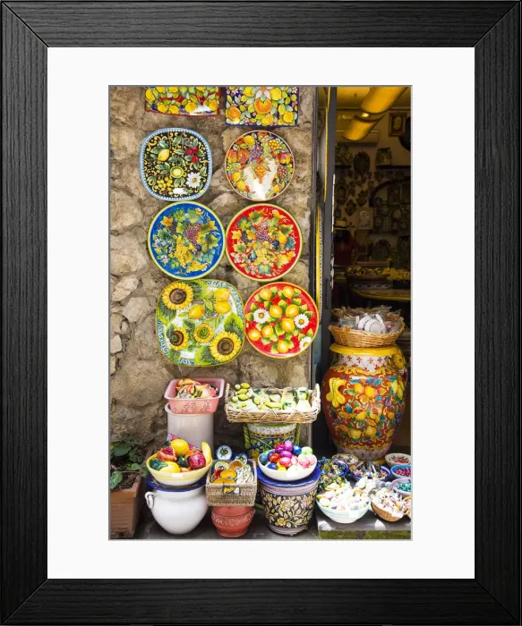 Framed Print : Artistic ceramics in Ravello, Amalfi Coast, Campania, Italy Framed Print : Artistic ceramics in Ravello, Amalfi Coast, Campania, Italy