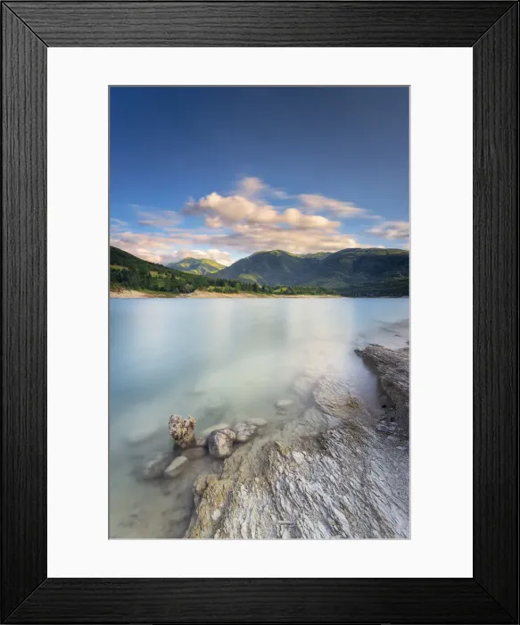 Framed Print : Italy, Marche. Macerata district. Monti Sibillini National Park. Fiastra Lake Framed Print : Italy, Marche. Macerata district. Monti Sibillini National Park. Fiastra Lake