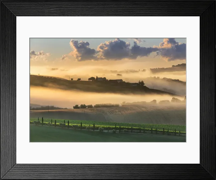 Framed Print : Italy, Marche. Macerata district. Urbisglia. Typical Marche landscape near Urbisaglia