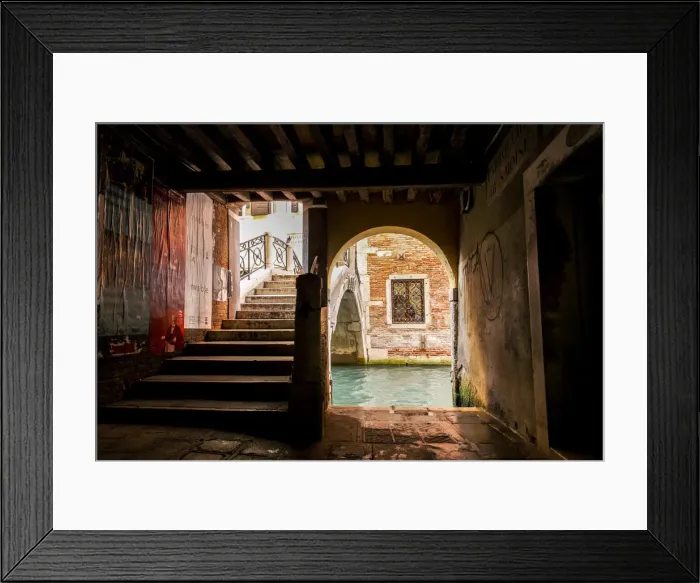 Framed Print : Bridge with canal, Venice, Veneto, Italy Framed Print : Bridge with canal, Venice, Veneto, Italy