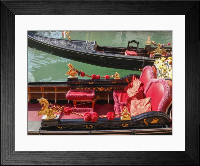 Framed Print : Decorative Gondola, Venice, Veneto, Italia, Europe Framed Print : Decorative Gondola, Venice, Veneto, Italia, Europe