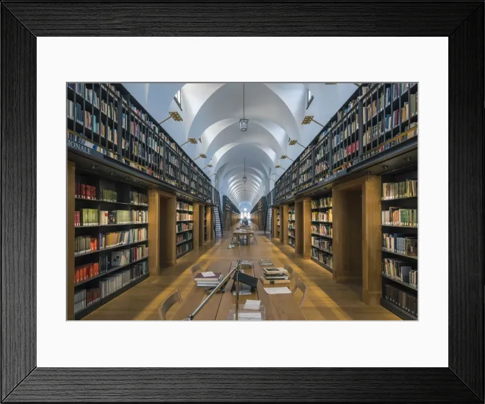 Framed Print : The Nuova Manica Lunga library in the Cini Fundation, San Giorgio Monastery, Venice Framed Print : The Nuova Manica Lunga library in the Cini Fundation, San Giorgio Monastery, Venice