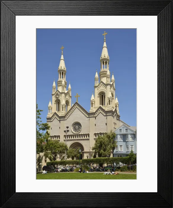 Framed Print : Cathedral, Washington Square Park, San Francisco, Bay Area, California, USA