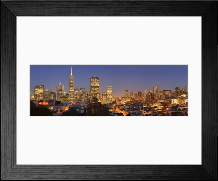 Framed Print : Panorama of downtown San Francisco with the Trans america Pyramid, shot from Telegraph