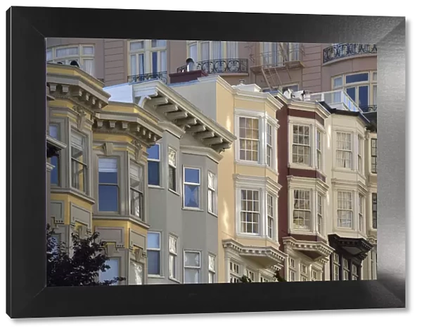 Houses on Mason street, Nob Hill, San Francisco, California, USA