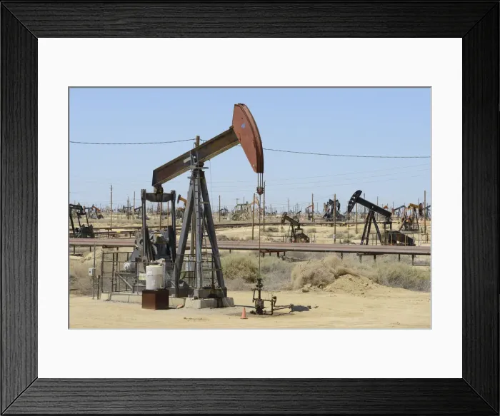 Framed Print : Oil field near Lost Hills, Central Valley, California, USA