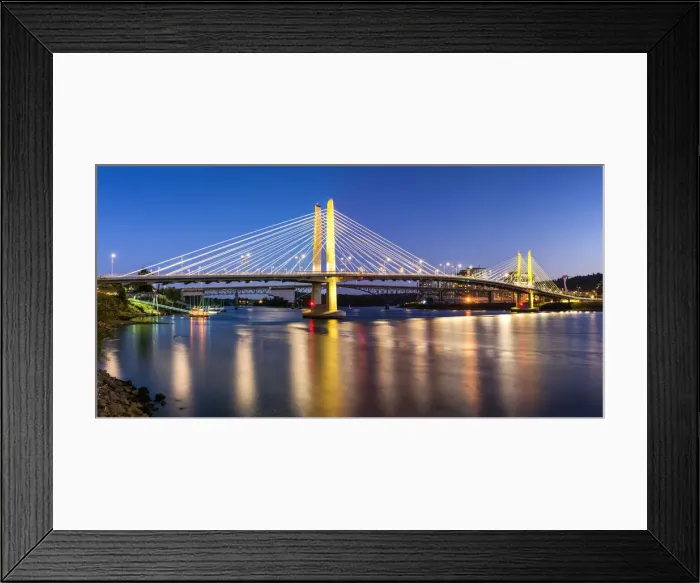 Framed Print : Tilikum Crossing Bridge at Night, Portland, Oregon, USA Framed Print : Tilikum Crossing Bridge at Night, Portland, Oregon, USA