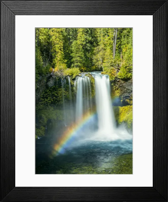 Framed Print : Koosah Falls with Rainbow, Willamette National Forest, Oregon, USA Framed Print : Koosah Falls with Rainbow, Willamette National Forest, Oregon, USA