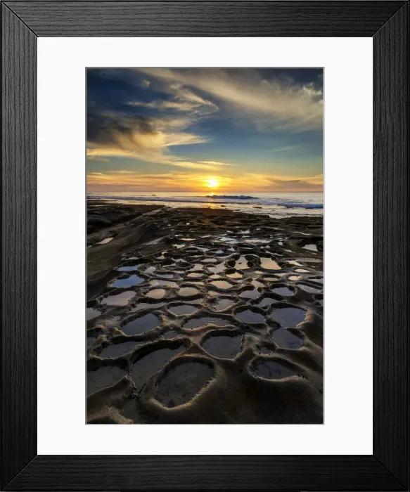 Framed Print : The Potholes at Sunset, La Jolla, California, USA Framed Print : The Potholes at Sunset, La Jolla, California, USA