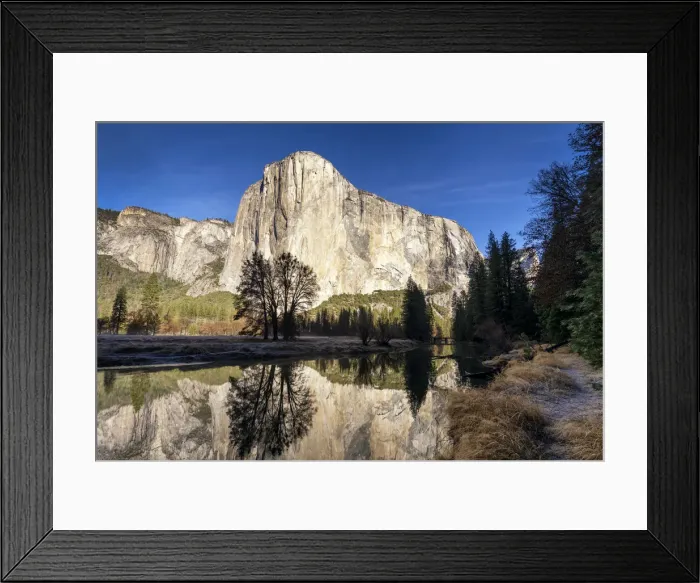 Framed Print : El Capitan Reflecting in Merced River, Yosemite National Park, California, USA Framed Print : El Capitan Reflecting in Merced River, Yosemite National Park, California, USA