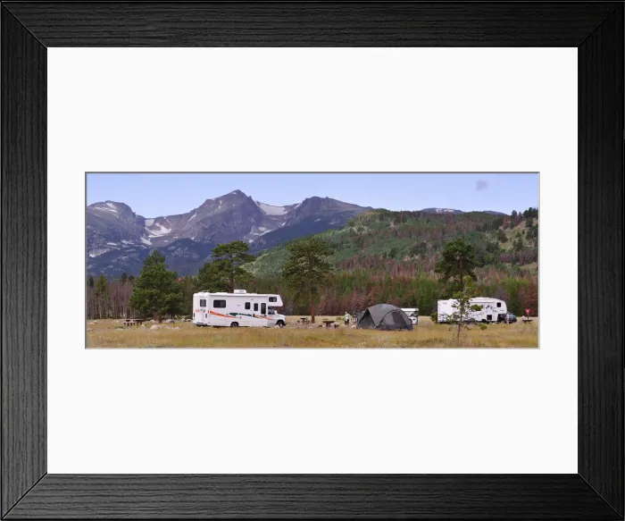 Framed Print : Campground in the Rocky Mountain National Park, Colorado, USA