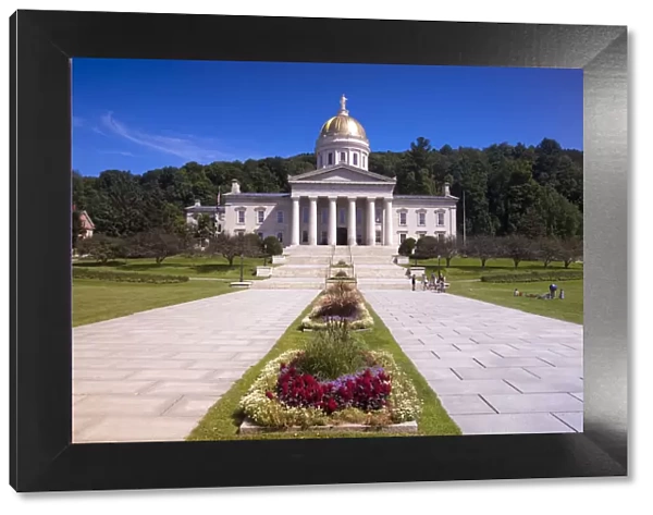The state capitol building in Montpelier, Vermont, USA