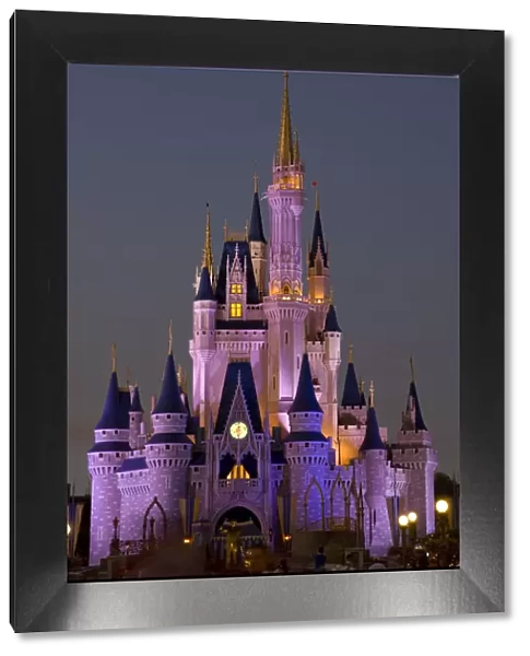 Orlando, Florida, USA. The Magic Castle at Disneys Magic Kingdom
