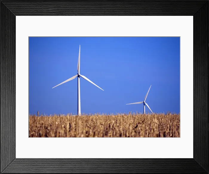 Framed Print : Idaho, USA. Wind turbines in a field on the Iowa prairie in the American Midwest Framed Print : Idaho, USA. Wind turbines in a field on the Iowa prairie in the American Midwest