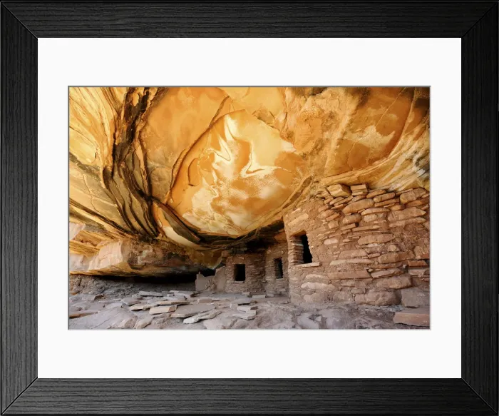 Framed Print : U. S. A. Utah, Fallen Roof Ruin cliff dwelling Framed Print : U. S. A. Utah, Fallen Roof Ruin cliff dwelling