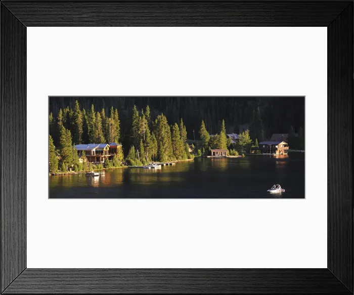 Framed Print : Houses along the edge of Grand Lake, Lake Granby in the Rocky Mountain National Park Framed Print : Houses along the edge of Grand Lake, Lake Granby in the Rocky Mountain National Park