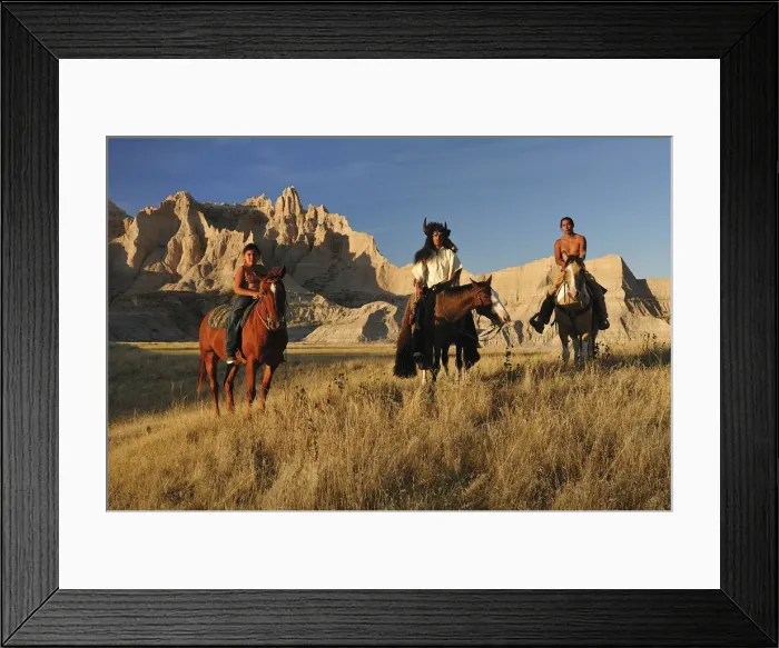 Framed Print : Lakota Indians in the Badlands of South Dakota, USA MR Framed Print : Lakota Indians in the Badlands of South Dakota, USA MR
