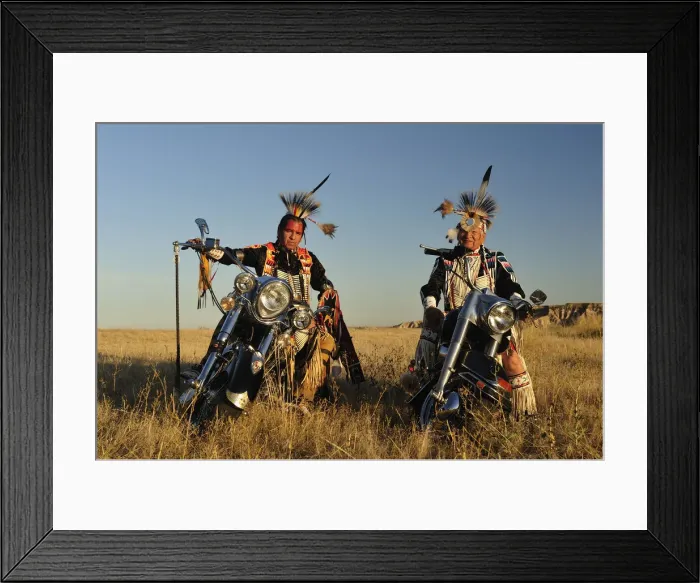 Framed Print : Three Native Indians on Bikes, Lakota, South Dakota, USA MR Framed Print : Three Native Indians on Bikes, Lakota, South Dakota, USA MR