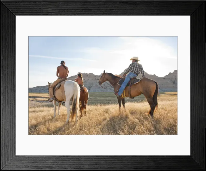 Framed Print : Lakota Indians in the Badlands of South Dakota, USA MR