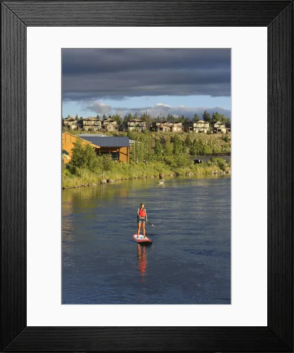 Framed Print : Paddle boarding on the Deschutes river, Old Mill district, Bend, Central Oregon, USA Framed Print : Paddle boarding on the Deschutes river, Old Mill district, Bend, Central Oregon, USA