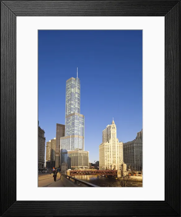 Framed Print : USA, Illinois, Chicago. The Trump International Hotel and Wrigley Building Framed Print : USA, Illinois, Chicago. The Trump International Hotel and Wrigley Building