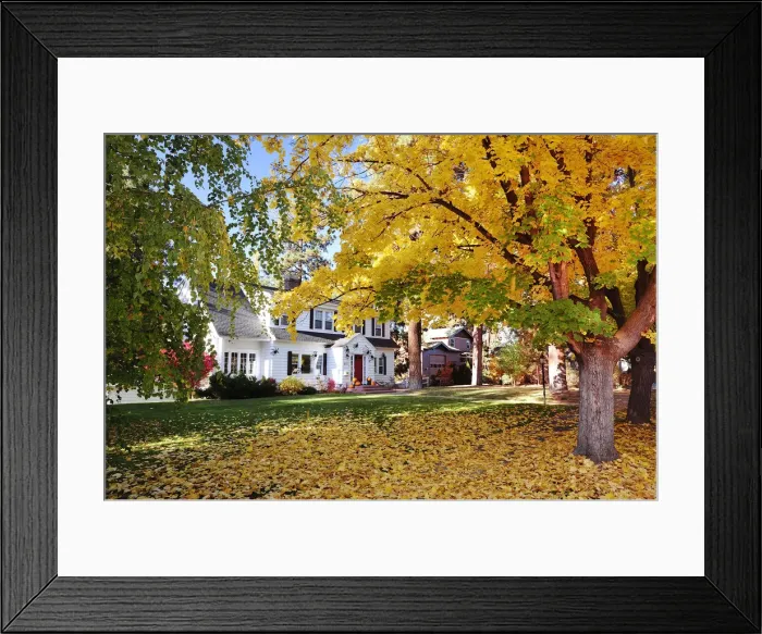 Framed Print : House and gardens in autumn, Bend, Oregon, USA Framed Print : House and gardens in autumn, Bend, Oregon, USA