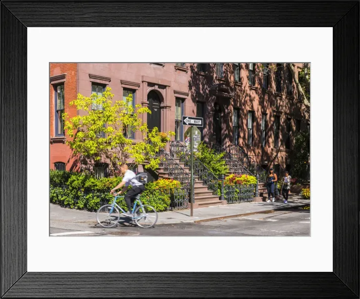 Framed Print : Typical street scene in the west village, New York, USA Framed Print : Typical street scene in the west village, New York, USA