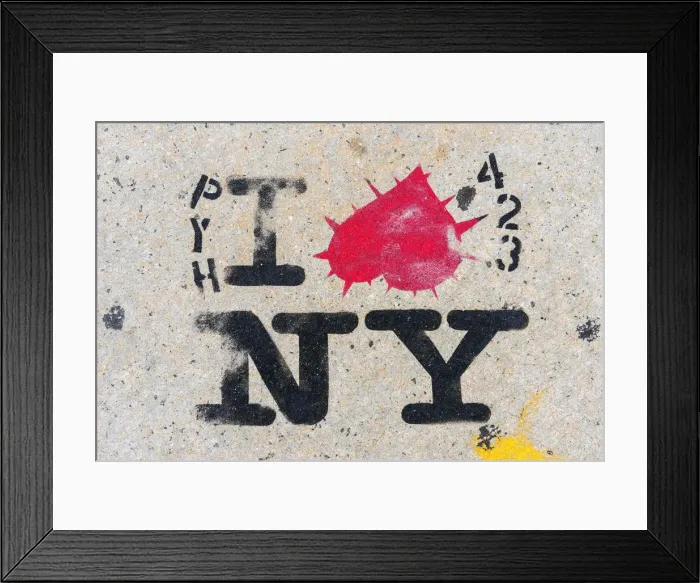 Framed Print : I love New York graffiti, New York, USA